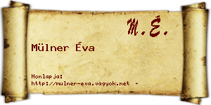 Mülner Éva névjegykártya